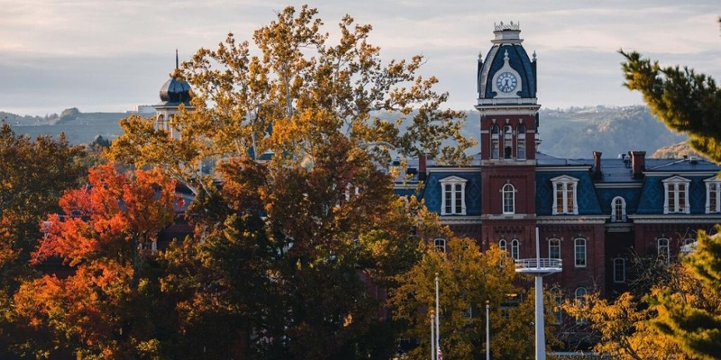 View of West Virginia University in the fall