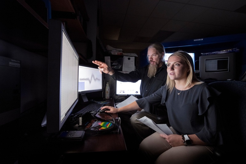 WVU student engaging in research